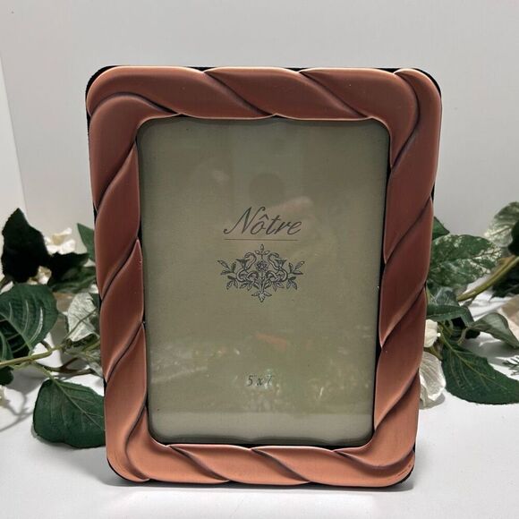 Notre Copper Picture Frame Home 5 X 7 Swirl Design Made in Korea - Picture 7 of 8